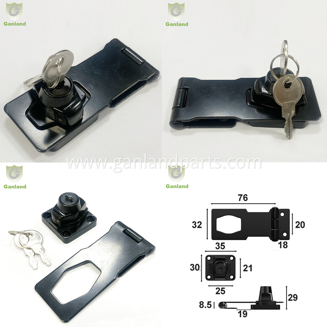 Black Hasp Door Latch Lock 